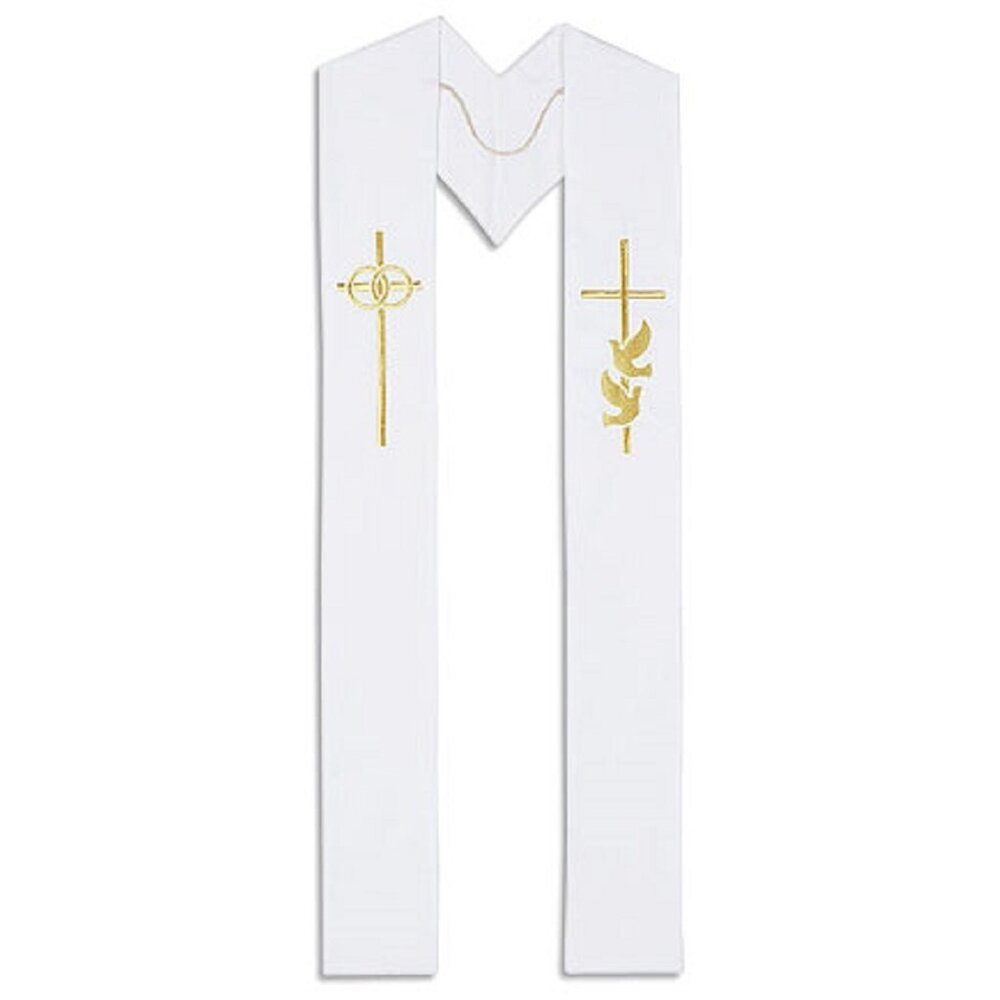 7457 Wedding Stole Embroidery On Polyester 110 Inches Long